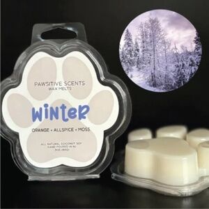 Paw Print Wax Melt/Winter Scent/Coconut Soy Wax/100% Vegan